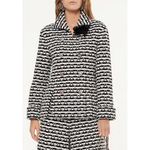 Glittered Embr Crochet Jacket - Black/White