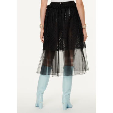 Embr Cotton Lace Skirt - Black