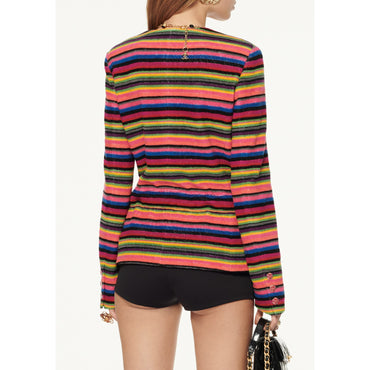 Cotton Terrycloth Jacket - Pink/Black/Blue/Yel/Green