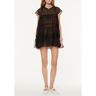 Silk Organza Tunic - Black