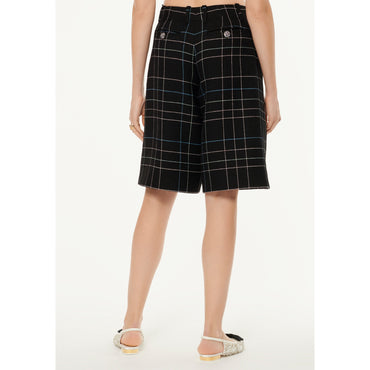 Checked Wool Tweed Bermudas - Black/Pink/Green/Blue