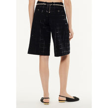 Fantasy Cotton Tweed Bermudas - Black/Navy