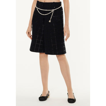 Fantasy Cotton Tweed Bermudas - Black/Navy
