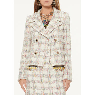 Glittered Fantasy Tweed Jacket - Ecru/Red/Green/Blue