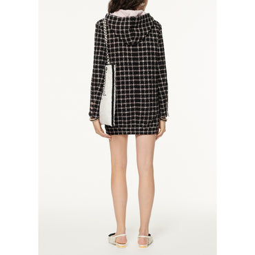 Fantasy Cotton Tweed Coat - Black/Pink/Peach/Ecru