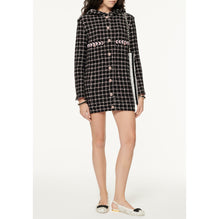 Fantasy Cotton Tweed Coat - Black/Pink/Peach/Ecru