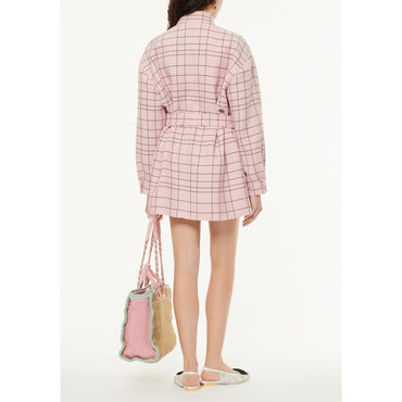 Checked Wool Tweed Jacket - Pink/Black