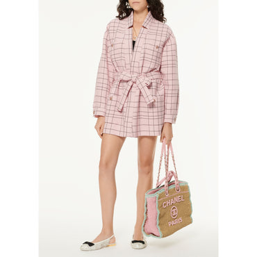Checked Wool Tweed Jacket - Pink/Black