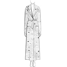 Printed Silk Jacquard Coat - Bck/Ecru/Turq/Ora/Pin