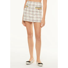 Glittered Fantasy Tweed Skirt - Ecru/Red/Green/Blue