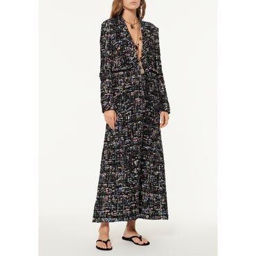 Fantasy Handpainted Tweed Dress - Black/White/Blue/Pink/Yel