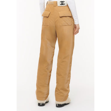 Coated Canvas Pants - Beige