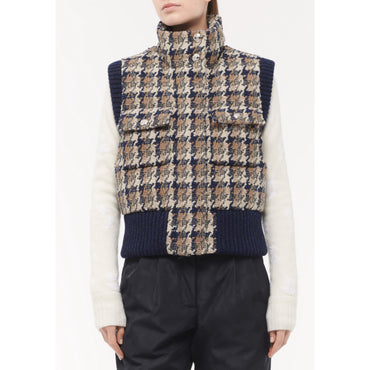 Fantasy Tweed Vest - Beige/Brown/Navy/Khaki