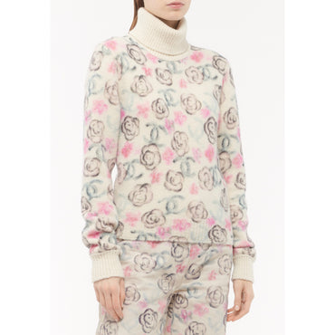 Cashmere/Silk Pullover - White/Pink