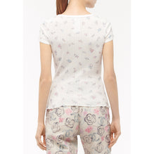 Printed Jersey Top - White/Pink/Blue/Green