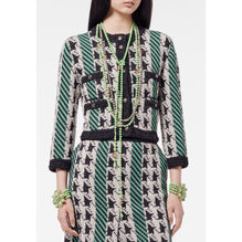 Wool/Cashmere Jacket - Black/Ecru/Green