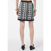 Wool/Cashmere Skirt - Black/Ecru/Green