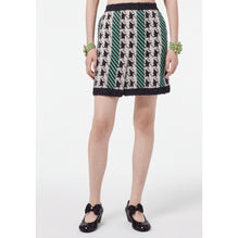 Wool/Cashmere Skirt - Black/Ecru/Green