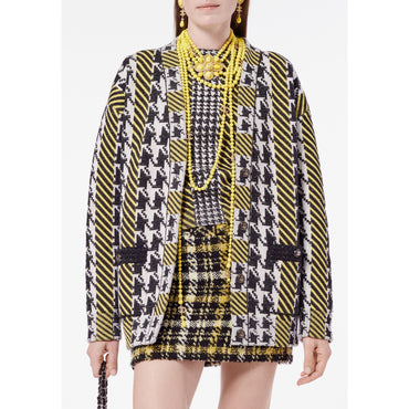 Wool/Cashmere Jacket - Black/Ecru/Yellow