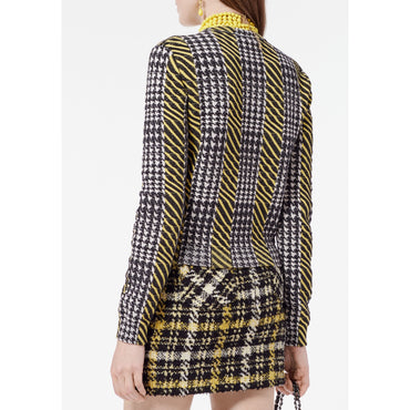 Wool/Cashmere Pullover - Black/Ecru/Yellow