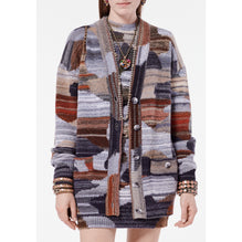 Wool/Cashmere Cardigan - Grey/Brown/Anthracite