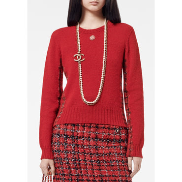Wool/Tweed Pullover - Red