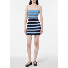 Coton/Cachemire Dress - Black/ Blue/White