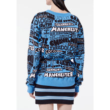 Cotton/Cashmere Pullover -  Blue/Black/White