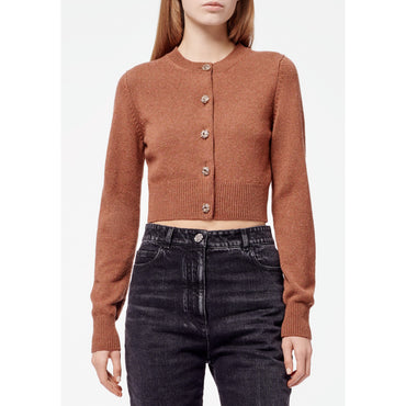 Cashmere 2 Ply Cardigan - Brown