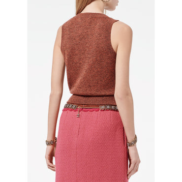 Cashmere Knit Top -  Orange