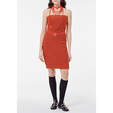 Wool Dress -  Orange