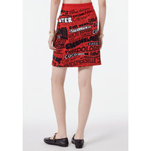 Cotton/Cashmere Skirt - Red/Black/White