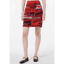 Cotton/Cashmere Skirt - Red/Black/White