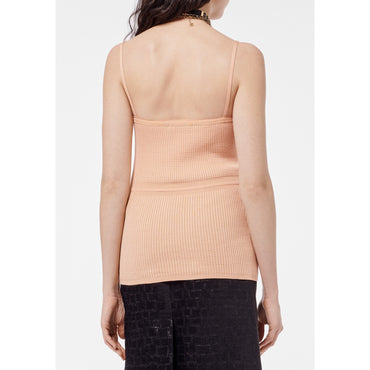 Cotton Knit Top -  Orange