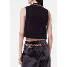 Cashmere 2 Ply/Metal/Calf Vest - Black