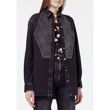 Washed Denim Blouse - Black
