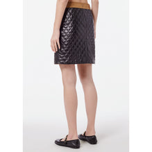 Lambskin Skirt - Black/Golden