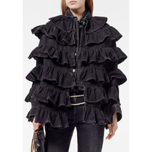 Washed Denim Cape - Black