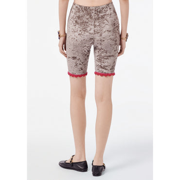 Velvet Jersey Shorts - Brown/Burgundy