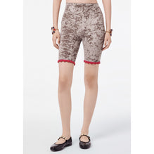 Velvet Jersey Shorts - Brown/Burgundy