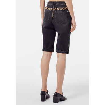 Washed Denim Bermudas - Black
