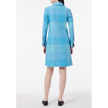Fantasy Wool Tweed Coat - Blue/Turquoise