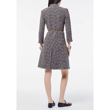 Fantasy Tweed Coat - Grey/White/Black