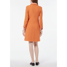 Iridescent Wool Tweed Coat - Orange/Golden