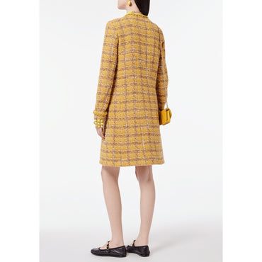 Fantasy Wool Tweed Coat - Yellow/Ocher/Beige/Ecru