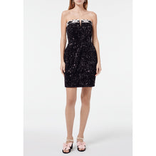 Glittered Velvet Dress - Black