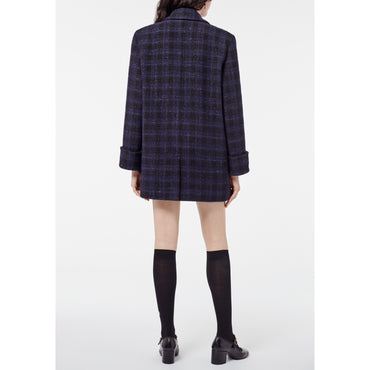 Iridescent Fantasy Tweed Caban - Navy/Black/White