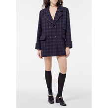 Iridescent Fantasy Tweed Caban - Navy/Black/White