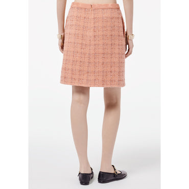 Fantasy Wool Tweed Skirt - Ora/Drk Ora/Beige