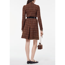 Fantasy Wool Tweed Dress - Brown/L Brown/Whi